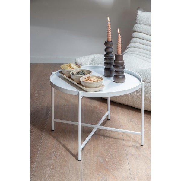 Măsuță de cafea albă rotundă din metal ø 50 cm Meseta  – Leitmotiv-image-2