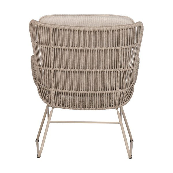 Fotoliu de grădină bej din metal/capitonat Grace – WOOOD-image-4