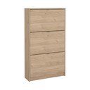Pantofar în culoare naturală cu deschidere înclinată cu aspect de lemn de stejar 70x124x24 cm Shoes – Tvilum