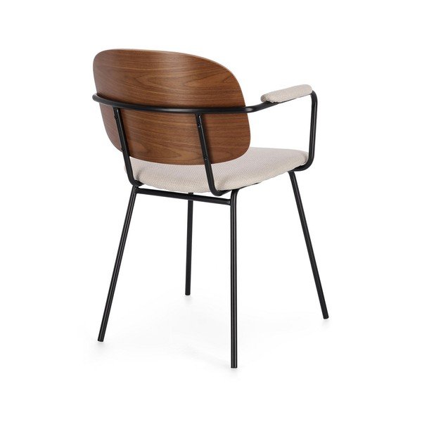Scaun de dining maro/bej cu cotiere tapițat Sienna – Bizzotto-image-4