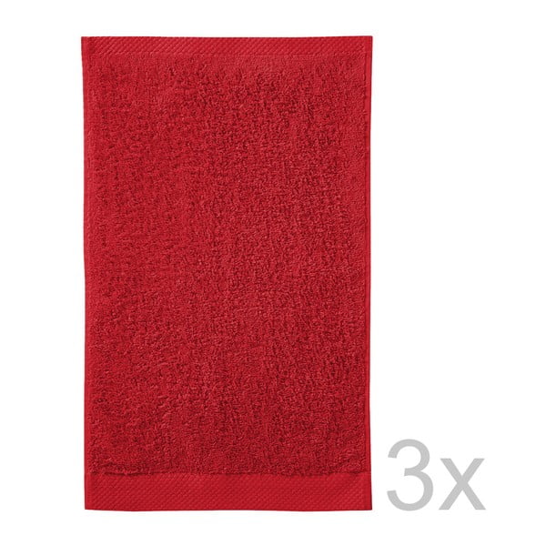 Set 3 prosoape Pure Red, 30x50 cm