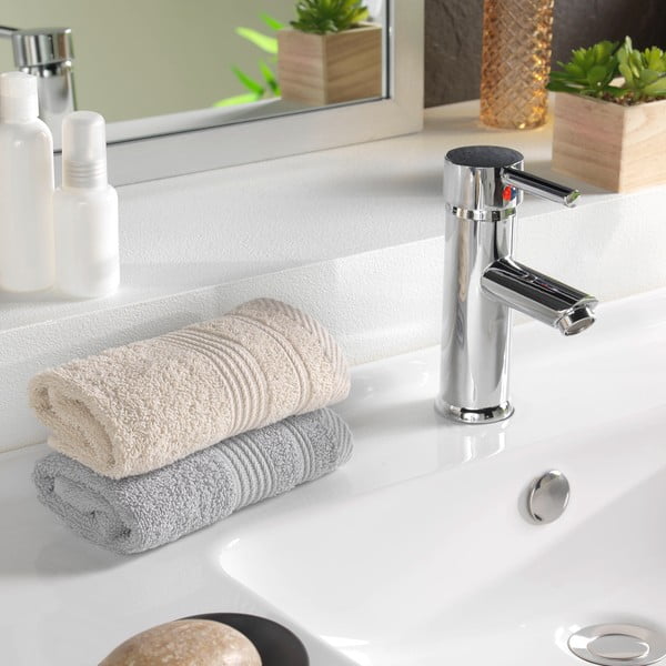 Prosop bej din bumbac din frotir 30x50 cm Tendresse – douceur d'intérieur-image-1