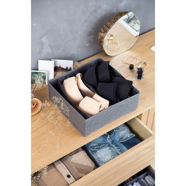 Organizator de sertare cu compartimente Bigso Box of Sweden Drawer, 29 x 11 cm, gri-image-1