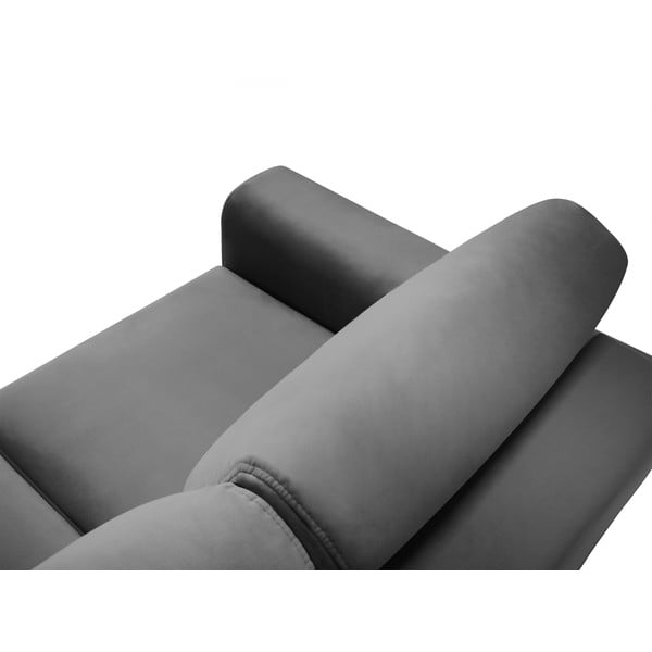 Colțar gri deschis extensibil, cu spațiu de depozitare cu tapițerie din catifea Kyoto – Cosmopolitan Design-image-4