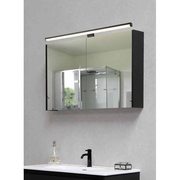 Aplică de perete negru-mat LED (lungime 60 cm) Lino – Trio-image-1