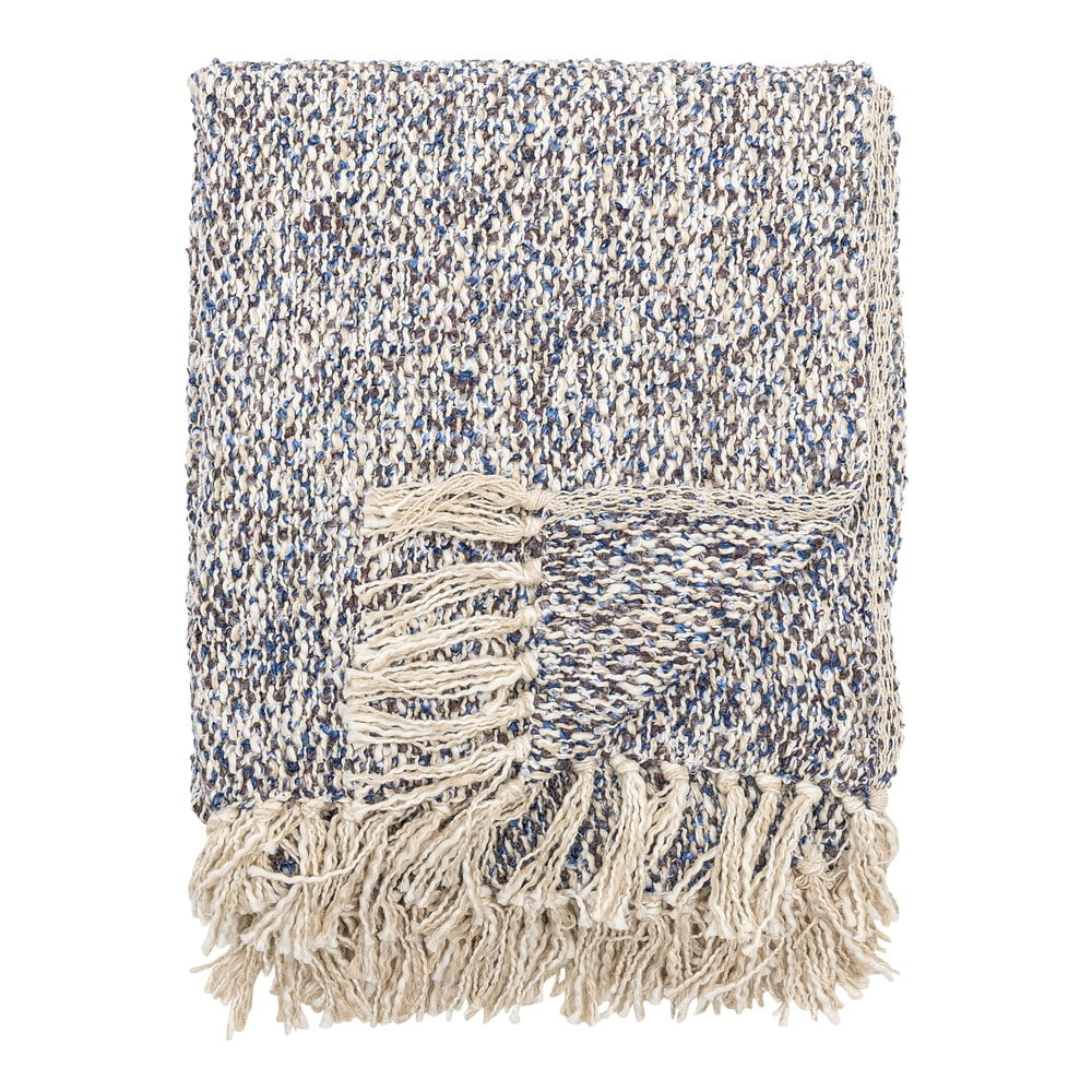 Pătură albastru prăfuit din amestec de in 130x160 cm Ocean – Bloomingville