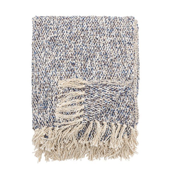 Pătură albastru prăfuit din amestec de in 130x160 cm Ocean – Bloomingville-image-3