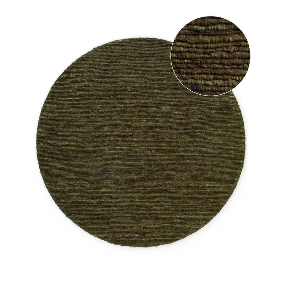 Covor verde închis țesut manual rotund din lână ø 200 cm Bexley Woolwich – Ted Baker