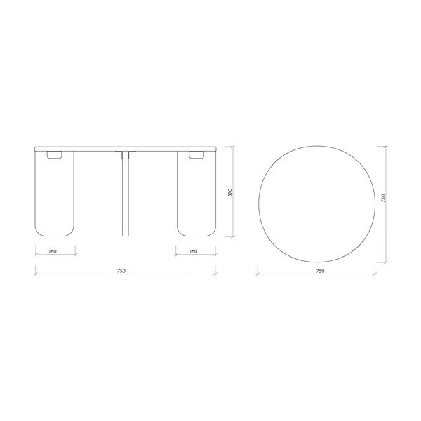 Măsuță de cafea în culoare naturală rotundă cu blat cu aspect de lemn de stejar ø 75 cm Kuvu – noo.ma-image-4