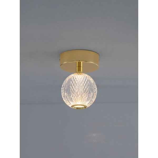 Plafonieră aurie LED din aluminiu cu abajur din sticlă acrilică Brillante – Nova Luce-image-2