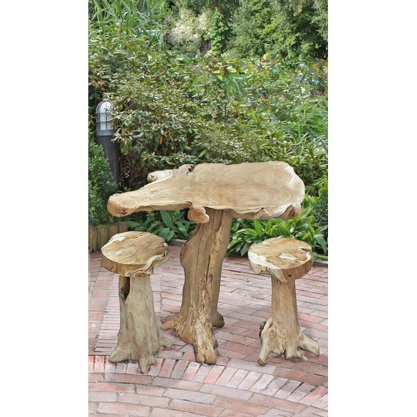 Masă de bar pentru grădină din lemn de tec 95x65 cm Surga – Garden Pleasure-image-1