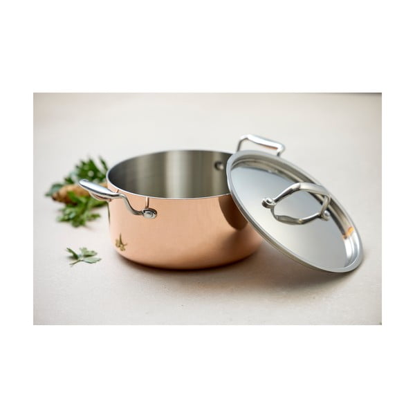 Oală cu capac din oțel inoxidabil/din cupru 3 l adecvată pentru plita cu inducție – Blomsterbergs-image-2
