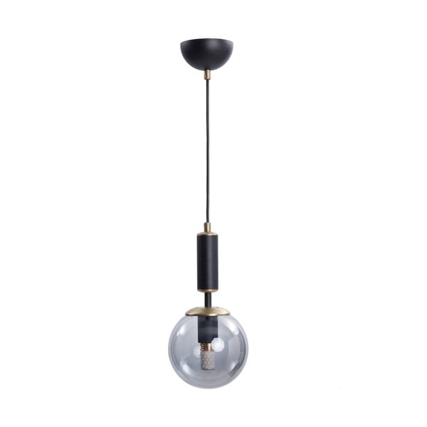 Lustră negru-gri cu abajur din sticlă ø 15 cm Hector – Squid Lighting