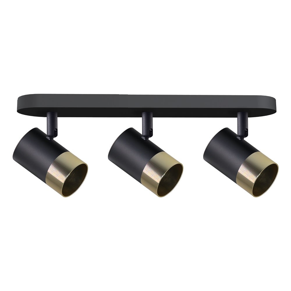 Plafonieră neagră/aurie cu abajur din metal 44x5.5 cm Tobi – Candellux Lighting