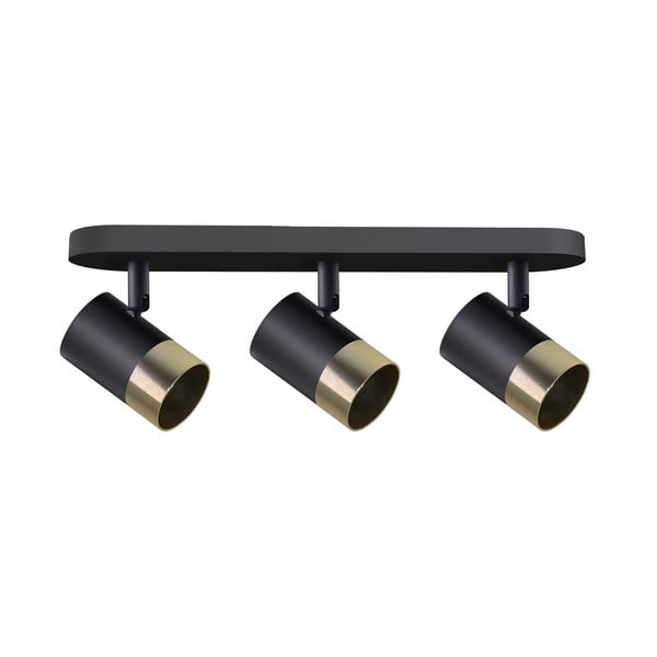 Plafonieră neagră/aurie cu abajur din metal 44x5.5 cm Tobi – Candellux Lighting