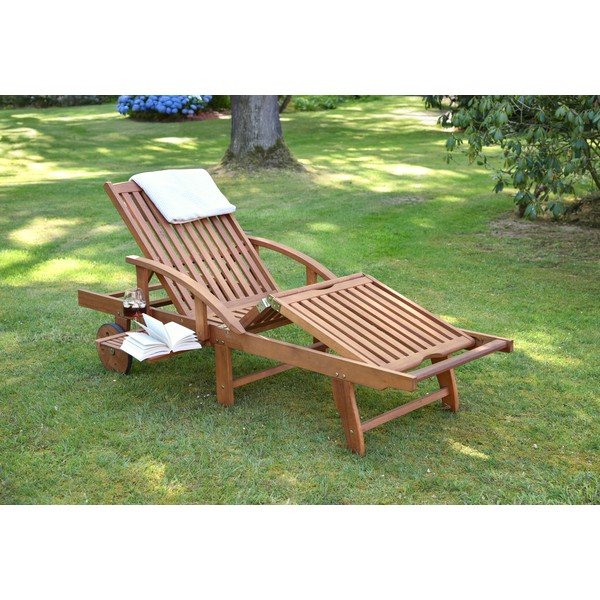 Șezlong de grădină maro din lemn masiv Beverly Hills – Garden Pleasure-image-1