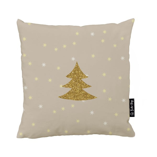 Față de pernă 45x45 cm  cu model de Crăciun Gold Tree – Butter Kings