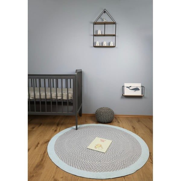 Covor țesut manual pentru copii Nattiot Brenda, ∅ 120 cm, albastru-image-1