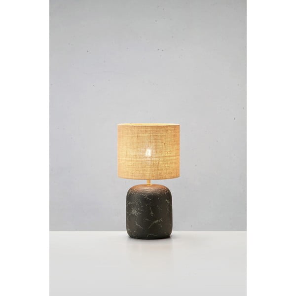 Veioză negru-natural cu abajur din iută (înălțime 32,5 cm) Montagna – Markslöjd-image-4