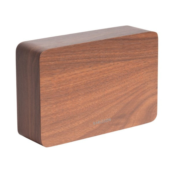 Ceas alarmă cu aspect de lemn, Karlsson Square, 15 x 10 cm-image-1
