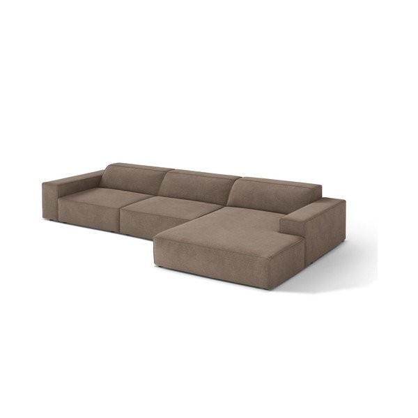 Colțar modular bej (cu colț pe partea dreaptă/cu șezlong) Jodie – Micadoni 