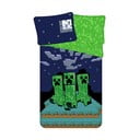 Lenjerie de pat pentru copii verde-albastră din bumbac pentru pat de o persoană 140x200 cm Minecraft "Sssleep Tight" – Jerry Fabrics