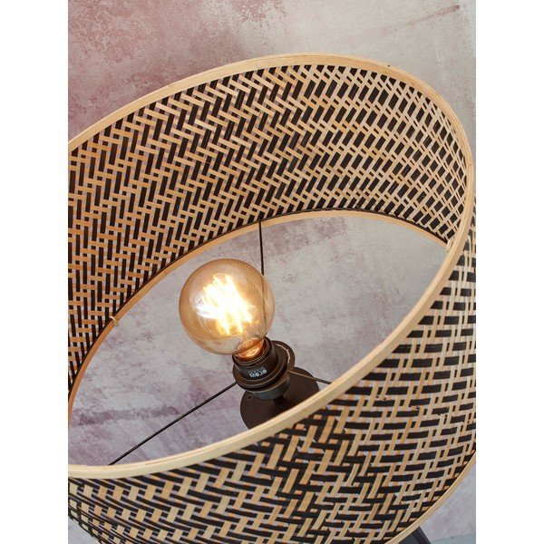 Lampadar negru/în culoare naturală cu abajur din bambus (înălțime 145 cm) Java – Good&Mojo-image-4
