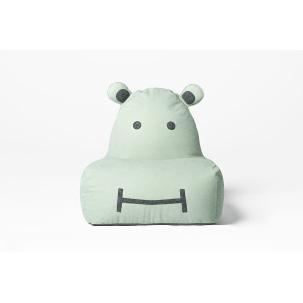 Fotoliu puf pentru copii verde mentă Hippo – The Brooklyn Kids-image-1