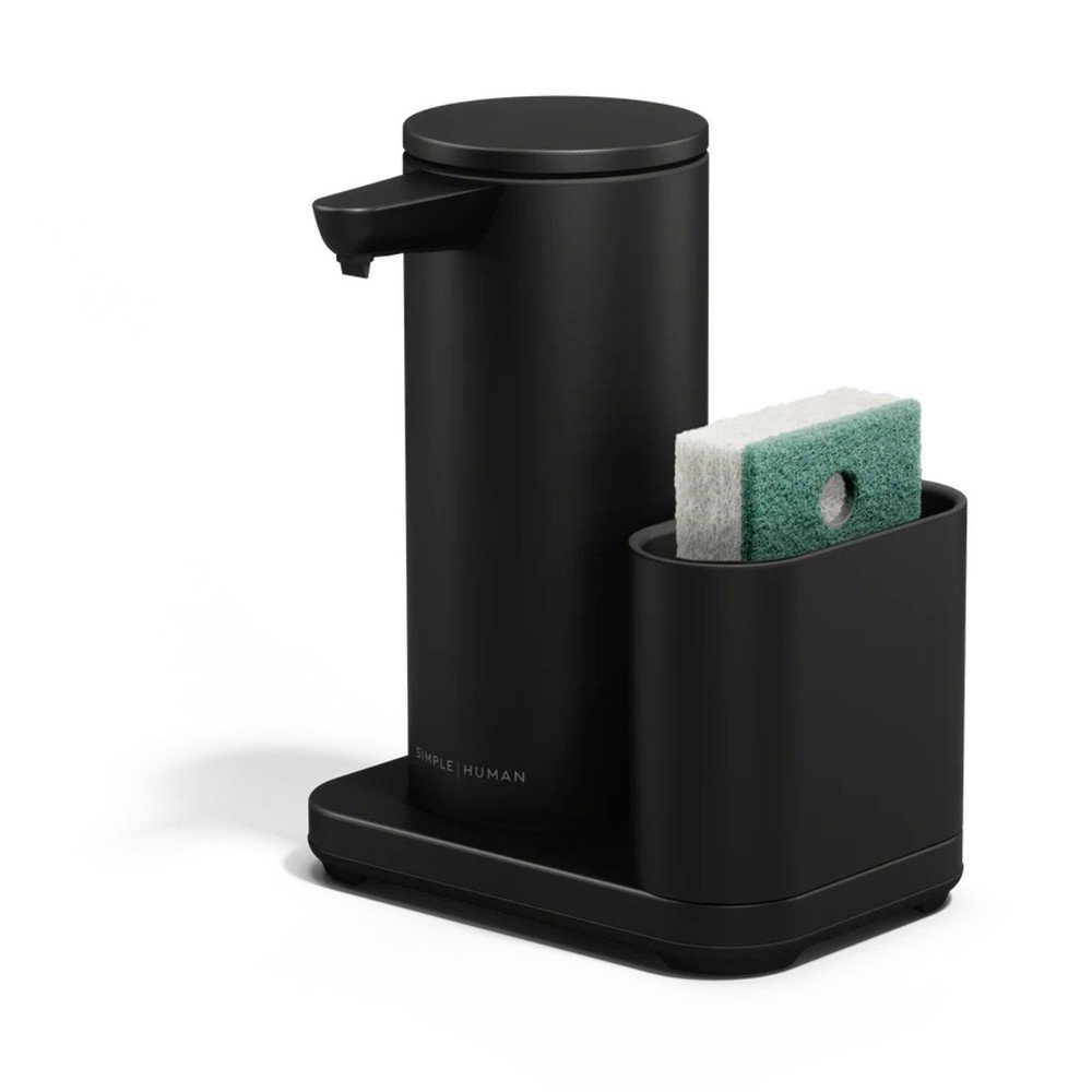Suport pentru accesorii de spălat negru mat automat din metal – simplehuman