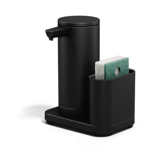Suport pentru accesorii de spălat negru mat automat din metal – simplehuman