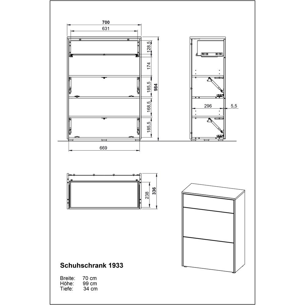 Dulap verde prăfuit cu aspect mat 70x99x34 cm Binetto – Germania