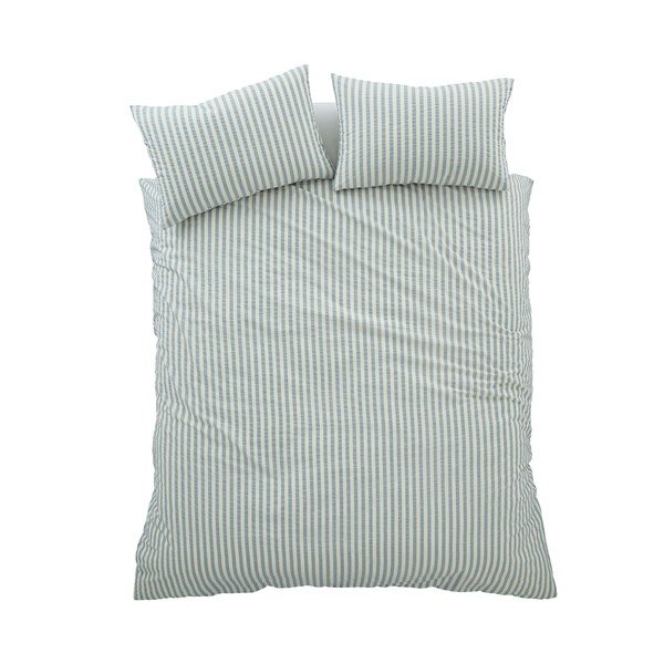 Lenjerie de pat albastră pentru pat de o persoană 135x200 cm Cotton Rich Woven Stripe – Pineapple Elephant