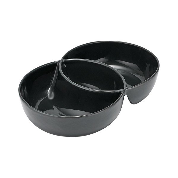 Bol dublu pentru servit Ladelle Loop, negru