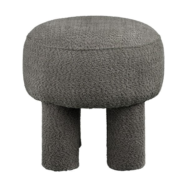 Taburet gri închis cu tapițerie din chenille Canberra – House Nordic-image-2