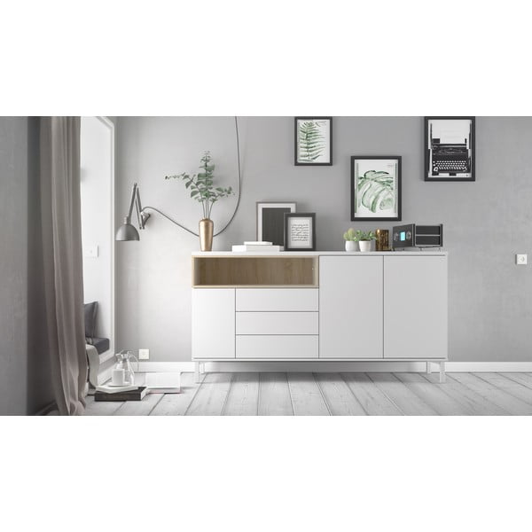 Comodă albă 176x90x49 cm Roomers – Tvilum-image-1