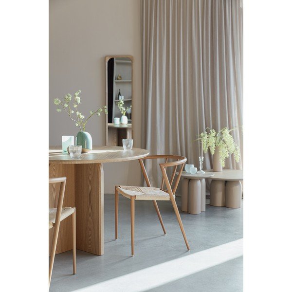 Masă de dining rotundă cu aspect de lemn de stejar ø 120 cm Laurent – White Label-image-3