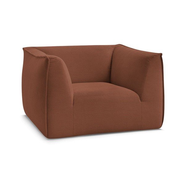 Fotoliu portocaliu cu tapițerie din catifea reiată Giorgia – Bobochic Paris