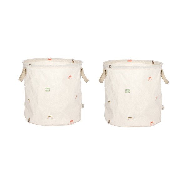 Coșuri de jucării pentru copii crem 2 buc. din material textil ø 32x32 cm Moira – OYOY Mini