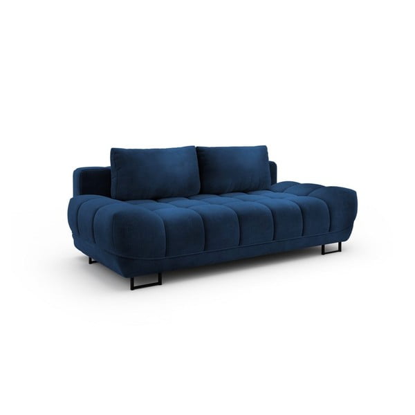 Canapea extensibilă cu 3 locuri și tapițerie de catifea Windsor & Co Sofas Cirrus, albastru închis-image-3