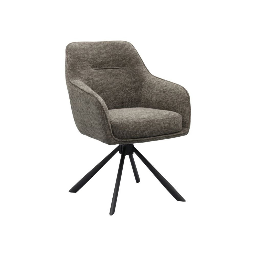 Scaun de living gri închis cu cotiere tapițat Avola – Unique Furniture