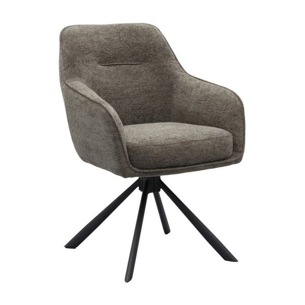 Scaun de living gri închis cu cotiere tapițat Avola – Unique Furniture