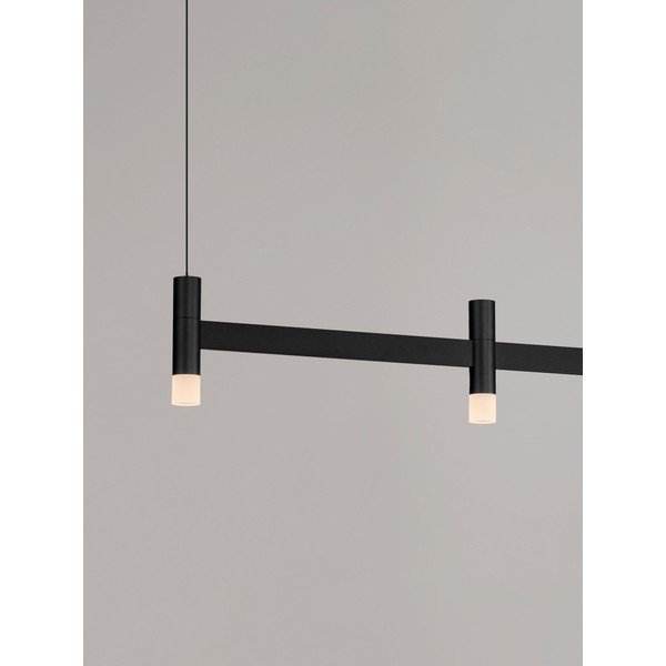 Lustră negru-mat LED cu intensitate reglabilă din aluminiu cu abajur din sticlă acrilică Poetic – Nova Luce-image-2
