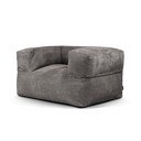 Fotoliu bean bag gri închis cu tapițerie din catifea reiată MooG – SLOWDOWN