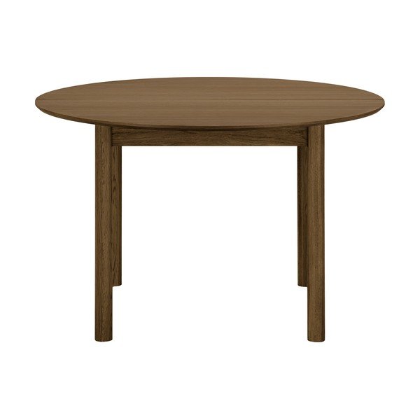 Masă de dining rotundă extensibilă cu aspect de lemn de stejar cu blat suplimentar 120x220 cm Bundaberg – House Nordic-image-4