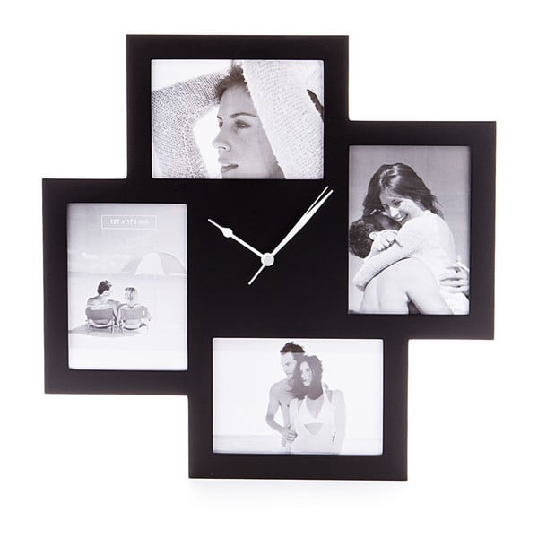 Ceas de perete cu rame foto Tomasucci Collage, negru