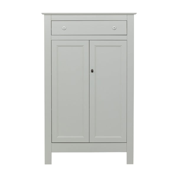 Comodă gri deschis înaltă din lemn de pin cu încuietoare 93x150 cm Eva – WOOOD