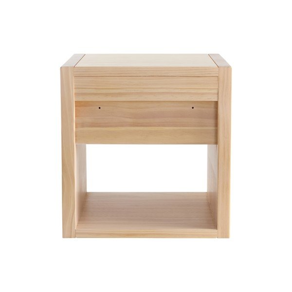 Noptieră în culoare naturală deschisă suspendată/cu rafturi din lemn de pin Arrie – Jotex-image-3