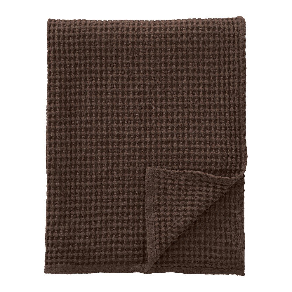 Patura maro inchis din bumbac 150x200 cm Jaipur Chunky Waffle – Pineapple Elephant