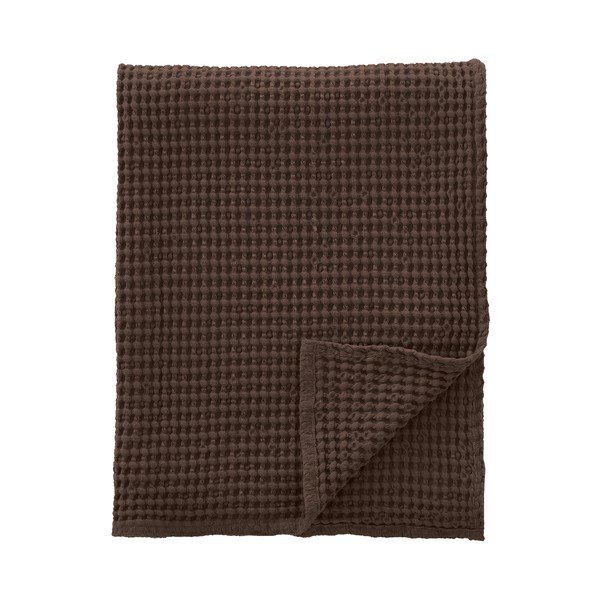 Pătură maro închis din bumbac 150x200 cm Jaipur Chunky Waffle – Pineapple Elephant