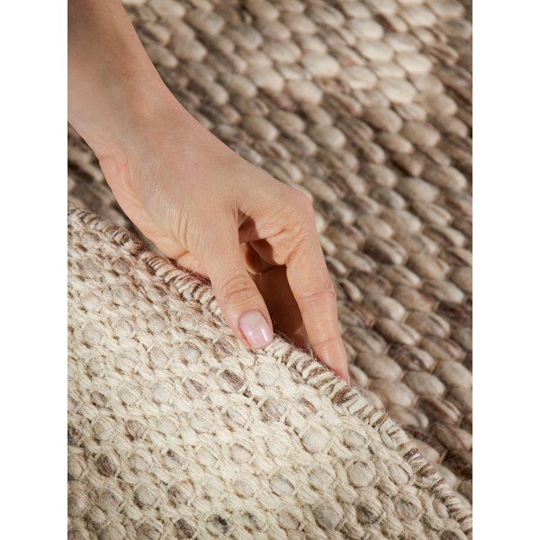 Covor bej/în culoare naturală țesut manual rotund din lână ø 200 cm Lyon Beans – Elle Decoration-image-3